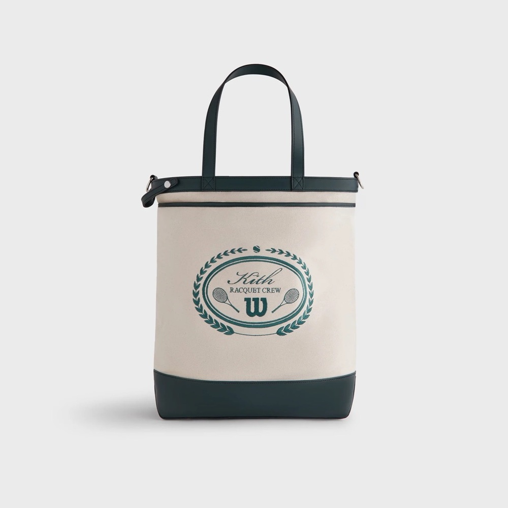 KITH FOR WILSON DO ALL LEATHER TRIMMED CANVAS TOTE - STADIUM
